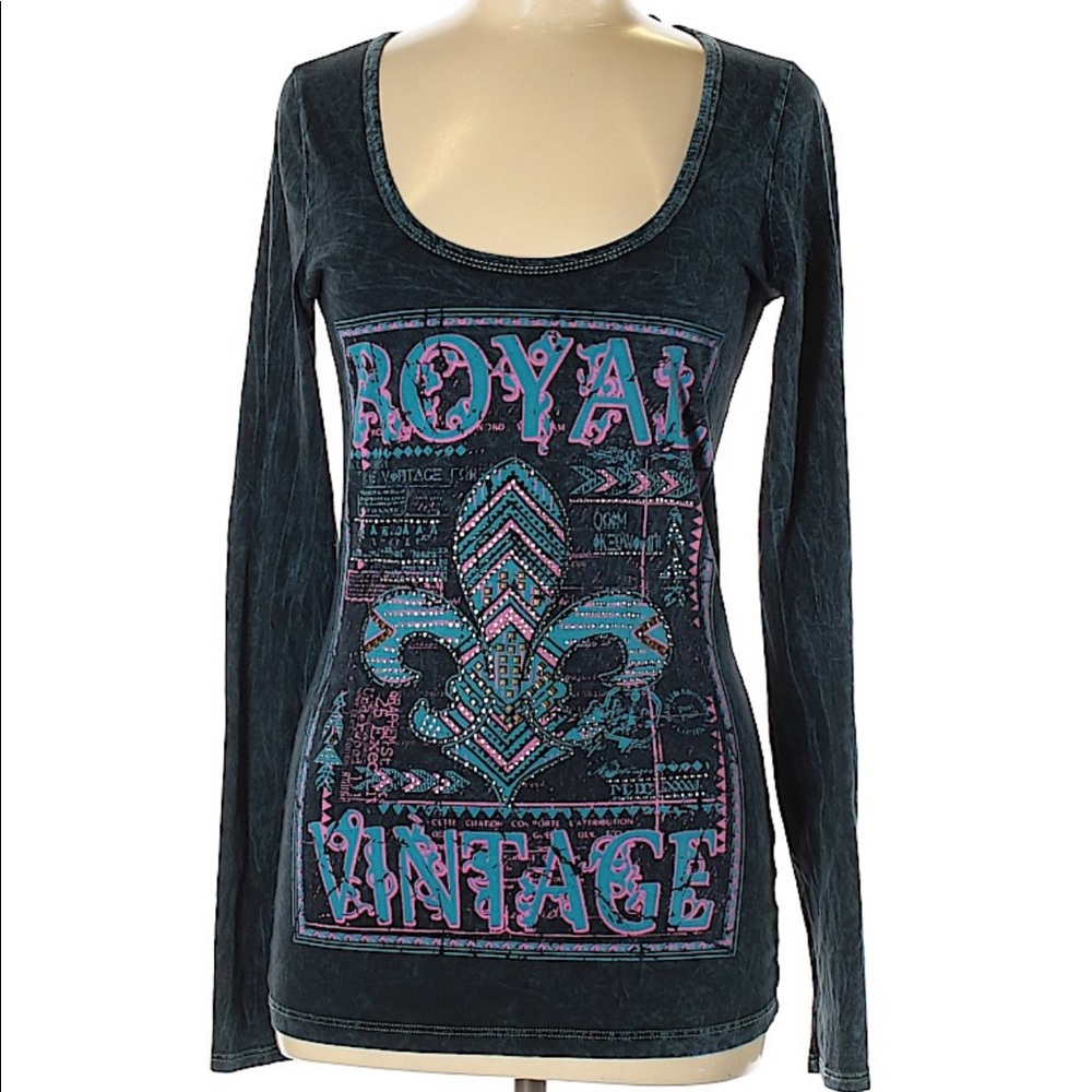 Daytrip Blue Lace Long Sleeve Top